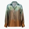 Tie Dye Print Satin Button Long-Sleeve Shirt>MICAS Discount