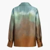 Tie Dye Print Satin Button Long-Sleeve Shirt>MICAS Discount