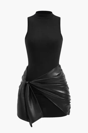 Tie Front Sleeveless Mini Dress>MICAS Sale