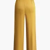 Tie Knot Front Ruched Tube Top And Pleated Wide Leg Pants>MICAS New