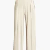 Tie Knot Front Ruched Tube Top And Pleated Wide Leg Pants>MICAS New