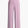 Tie Knot Front Ruched Tube Top And Pleated Wide Leg Pants>MICAS New