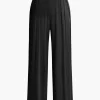 Tie Knot Front Ruched Tube Top And Pleated Wide Leg Pants>MICAS New