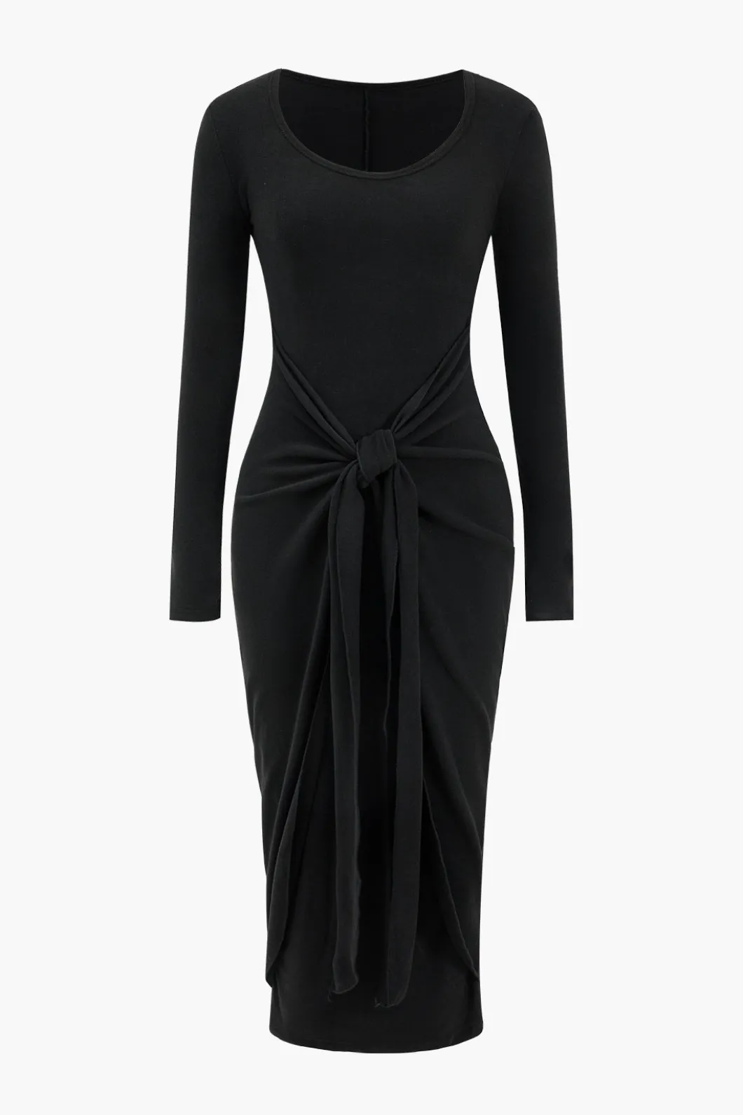 Tie Long Sleeve Midi Dress>MICAS Discount