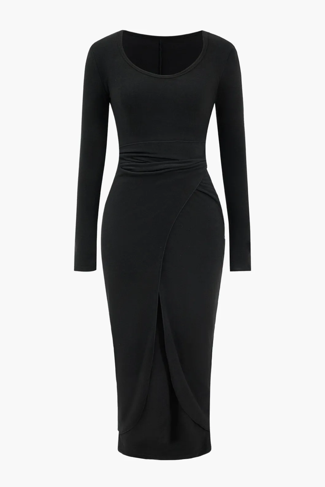 Tie Long Sleeve Midi Dress>MICAS Discount