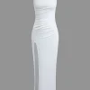 Twist Asymmetrical Slit Maxi Dress>MICAS Sale