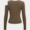Twist Asymmetry V-Neck Long-Sleeve Top>MICAS Discount