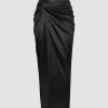 Twist Detail High Slit Midi Skirt>MICAS Hot