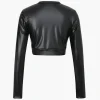 Twist Hem Faux Leather Long Sleeve Top>MICAS Online