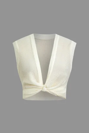 Twist Knot V-Neck Tank Top>MICAS Hot