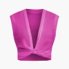 Twist Knot V-Neck Tank Top>MICAS Hot