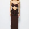 Twist Strapless Cut Out Ruched Maxi Dress>MICAS Sale