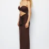 Twist Strapless Cut Out Ruched Maxi Dress>MICAS Sale