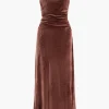Velvet Ruched Slip Maxi Dress>MICAS Best