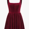 Velvet Sleeveless Mini Dress>MICAS New