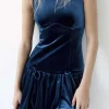 Velvet Sleeveless Mini Dress With Bow Detail>MICAS Sale
