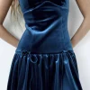 Velvet Sleeveless Mini Dress With Bow Detail>MICAS Sale