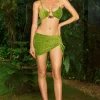 Velvet Textured U-ring Bikini And Sarong 3pc Set>MICAS Outlet