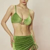 Velvet Textured U-ring Bikini And Sarong 3pc Set>MICAS Outlet