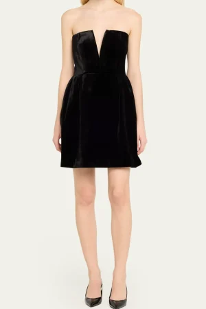 Velvet V-Neck Strapless Mini Dress>MICAS Discount