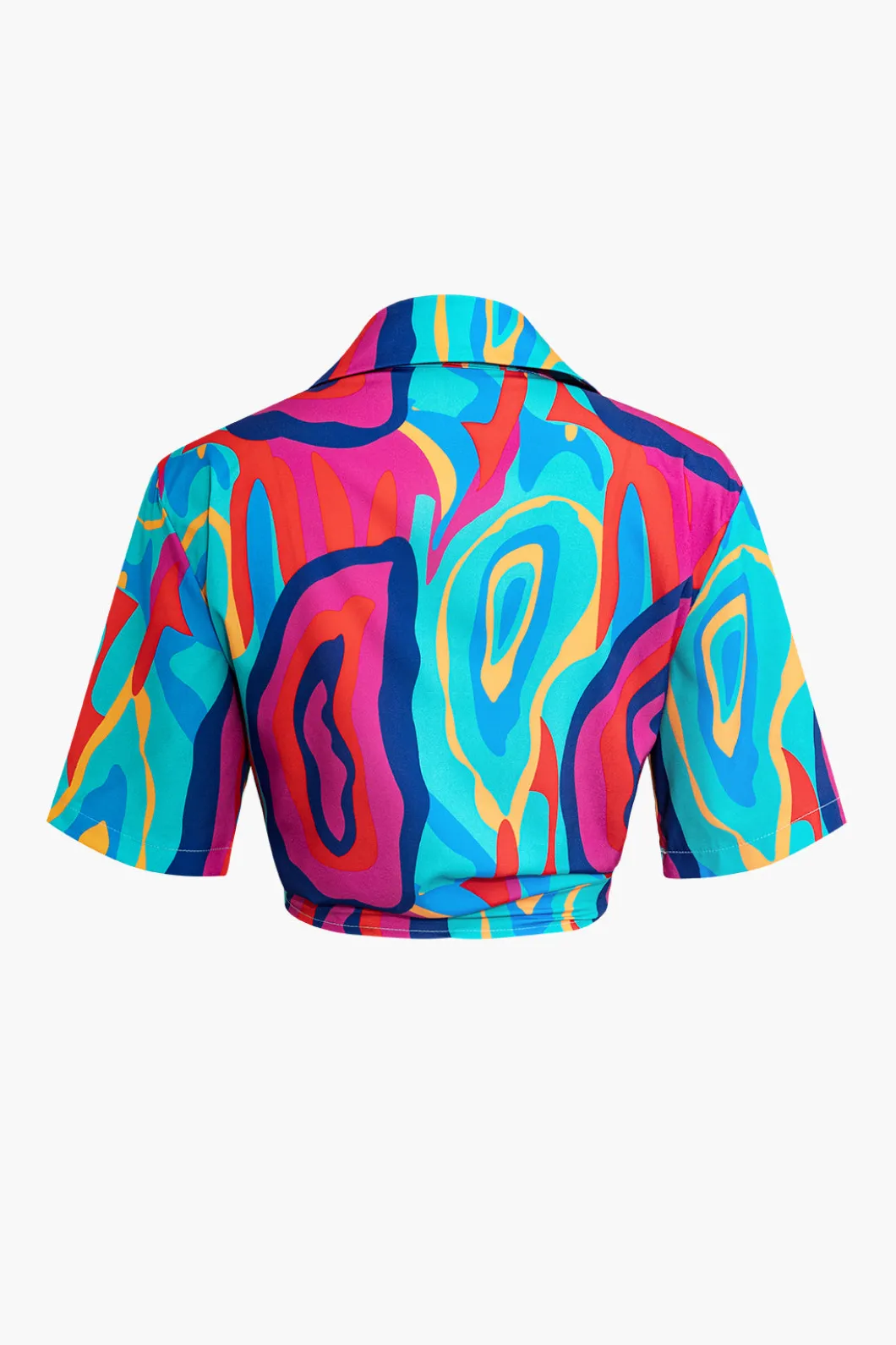 Vibrant Abstract Print Crop Shirt And Shorts Set>MICAS Fashion
