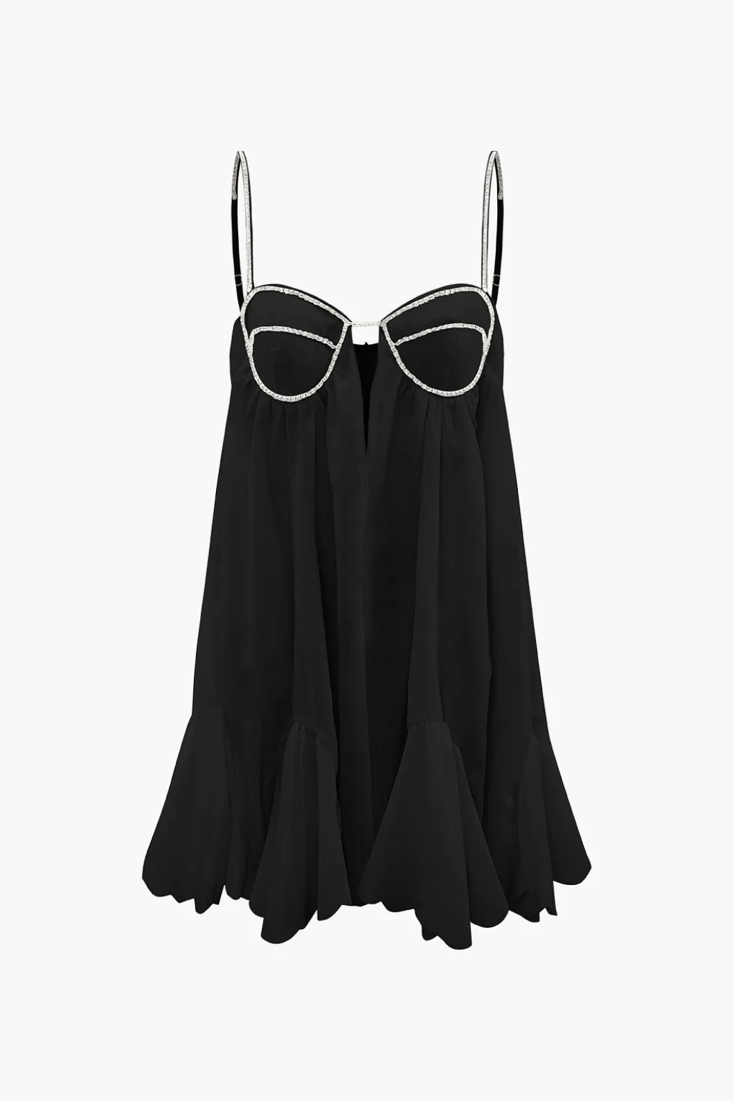 V-neck Rhinestone Decor Mini Dress>MICAS Best