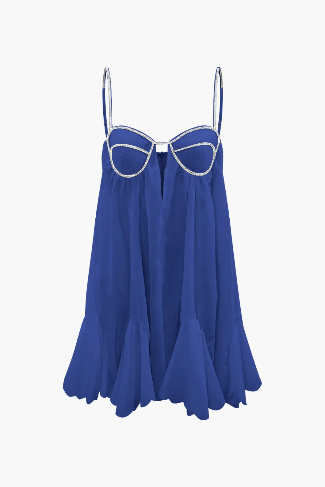 V-neck Rhinestone Decor Mini Dress>MICAS Best