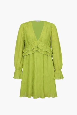 V-Neck Ruffle Detail Mini Dress>MICAS Sale