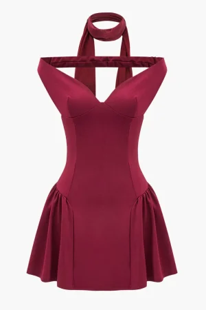 V-Neck Sleeveless Backless Mini Dress>MICAS Sale