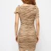 Wave Texture Twist Asymmetrical Mini Dress>MICAS Fashion
