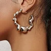 Wavy Open Hoop Earrings>MICAS Fashion