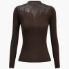 Wool Contrast Knit Long-Sleeve Top>MICAS Fashion