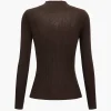 Wool Contrast Knit Long-Sleeve Top>MICAS Fashion