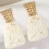 Woven Raffia Drop Earrings>MICAS Hot