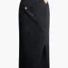 Wrap Split Denim Midi Skirt>MICAS Discount