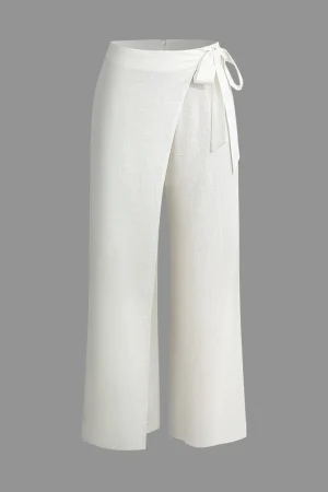 Wrap Tie Linen Wide Leg Pants>MICAS Hot