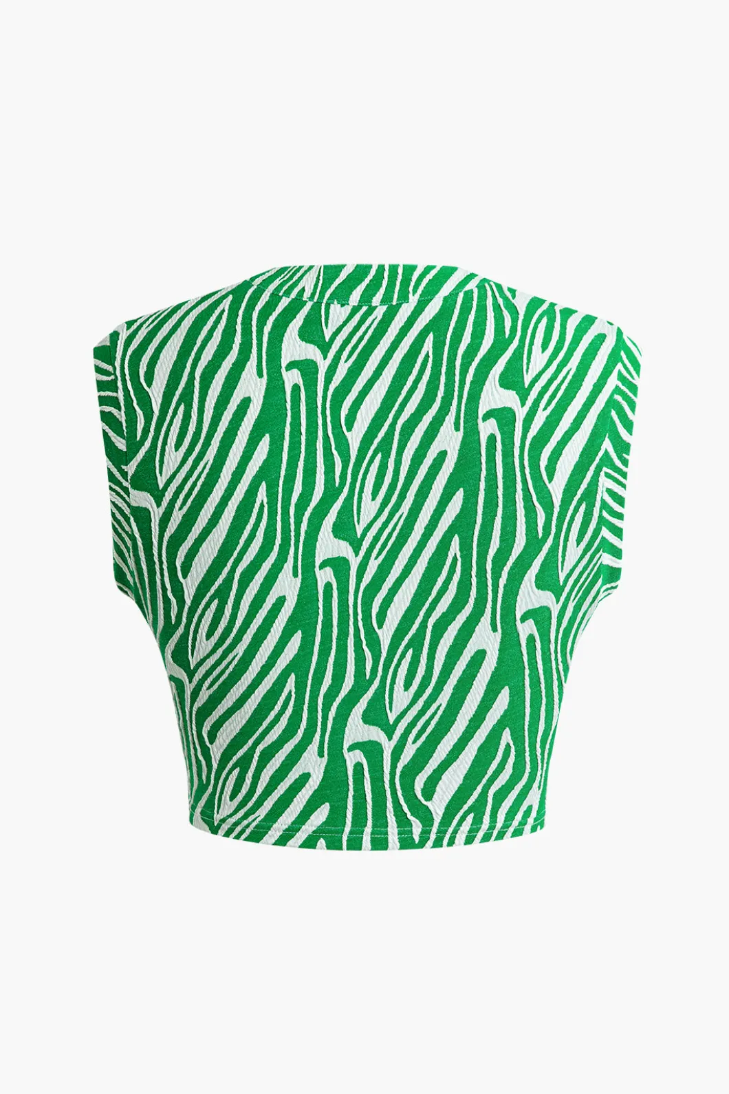 Zebra Print V-neck Sleeveless T-shirt>MICAS Online