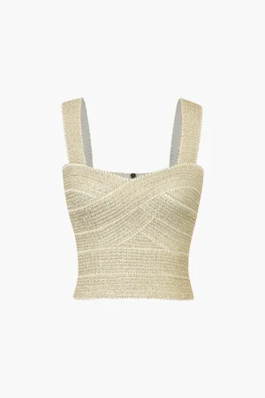 Zip Back Crop Bandage Tank Top>MICAS Online