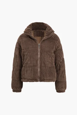 Zipper Corduroy Puffer>MICAS Hot
