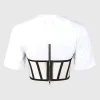 Zipper Short Sleeve Round Neck Corset Waist T-Shirt>MICAS Outlet