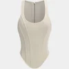 Zipper Tie-Up Corset Waist Tank Top>MICAS Best