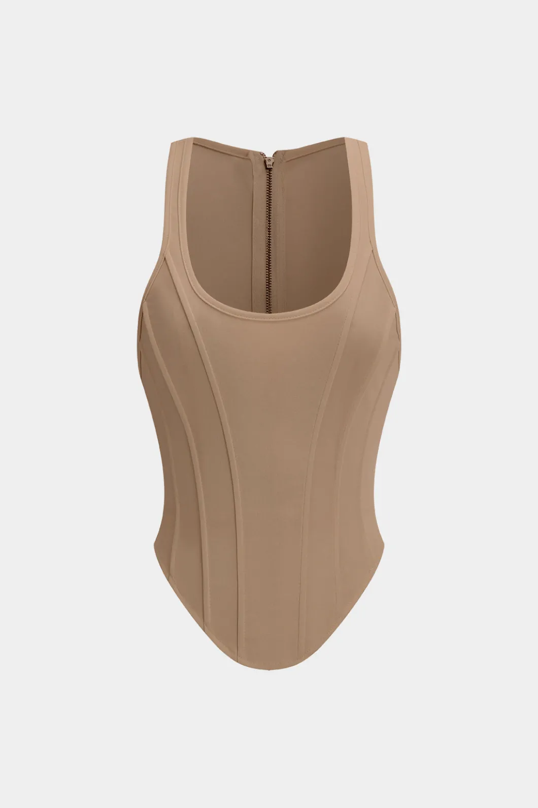 Zipper Tie-Up Corset Waist Tank Top>MICAS Best