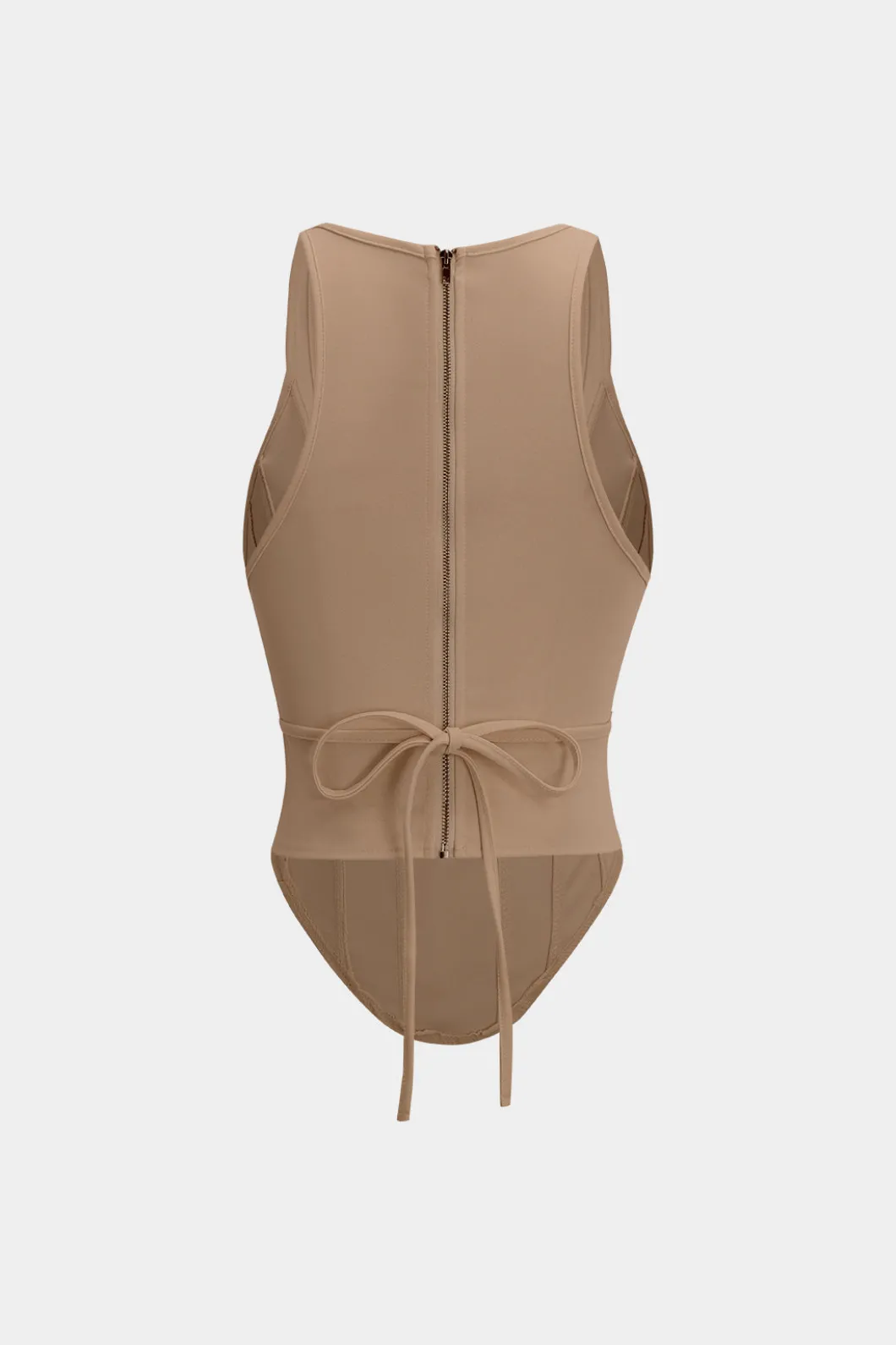 Zipper Tie-Up Corset Waist Tank Top>MICAS Best