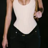 Zipper Tie-Up Corset Waist Tank Top>MICAS Best