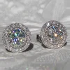 Zircon Shiny Round Diamond Earrings>MICAS Online