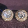 Zircon Shiny Round Diamond Earrings>MICAS Online